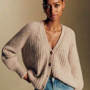 Sézane Basile Cardigan in Light Beige